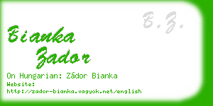 bianka zador business card