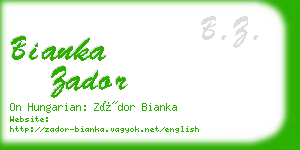 bianka zador business card
